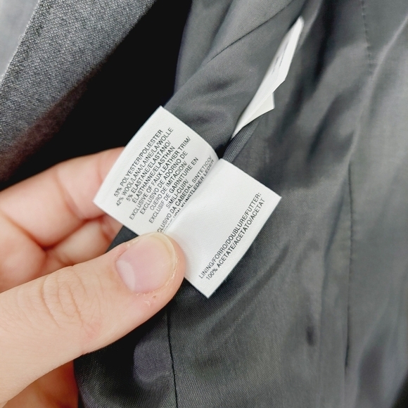 Anne Klein Button Front Gray Long Sleeve Pockets Business Casual Suit Jacket Z2 - Picture 7 of 9